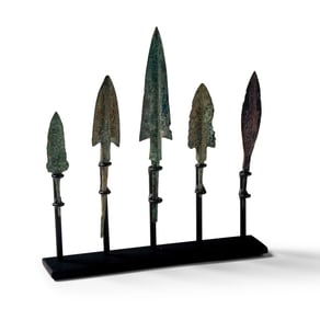 Five Near Eastern Bronze Arrowheads