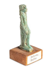 An Egyptian Faience Baboon