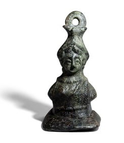An Early Byzantine Bronze Bust Weight