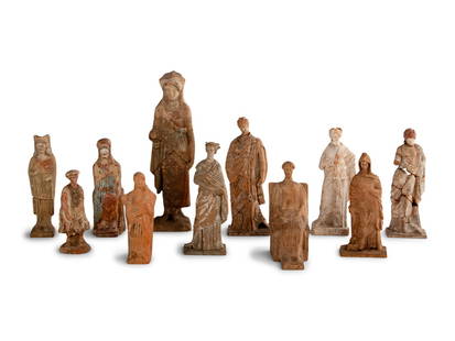 Eleven Neoclassical Terracotta Figures: Eleven Neoclassical Terracotta Figures Circa 19th Century A.D. Height of largest 13 7/8 inches (35.24 cm). This lot is located in Chicago. Provenance: Louis-Joseph Raphael Collin (1850-1916), Paris, b