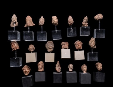 Nineteen Greco-Roman Terracotta Heads