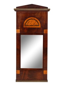 A Neoclassical Mahogany and Marquetry Mirror