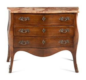 A Louis XV Style Marble Top Chest of Drawers