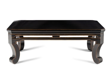A Contemporary Black Lacquered and Parcel Gilt Low Table