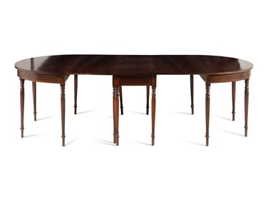 An American Classical Three-Part Mahogany Dining Table