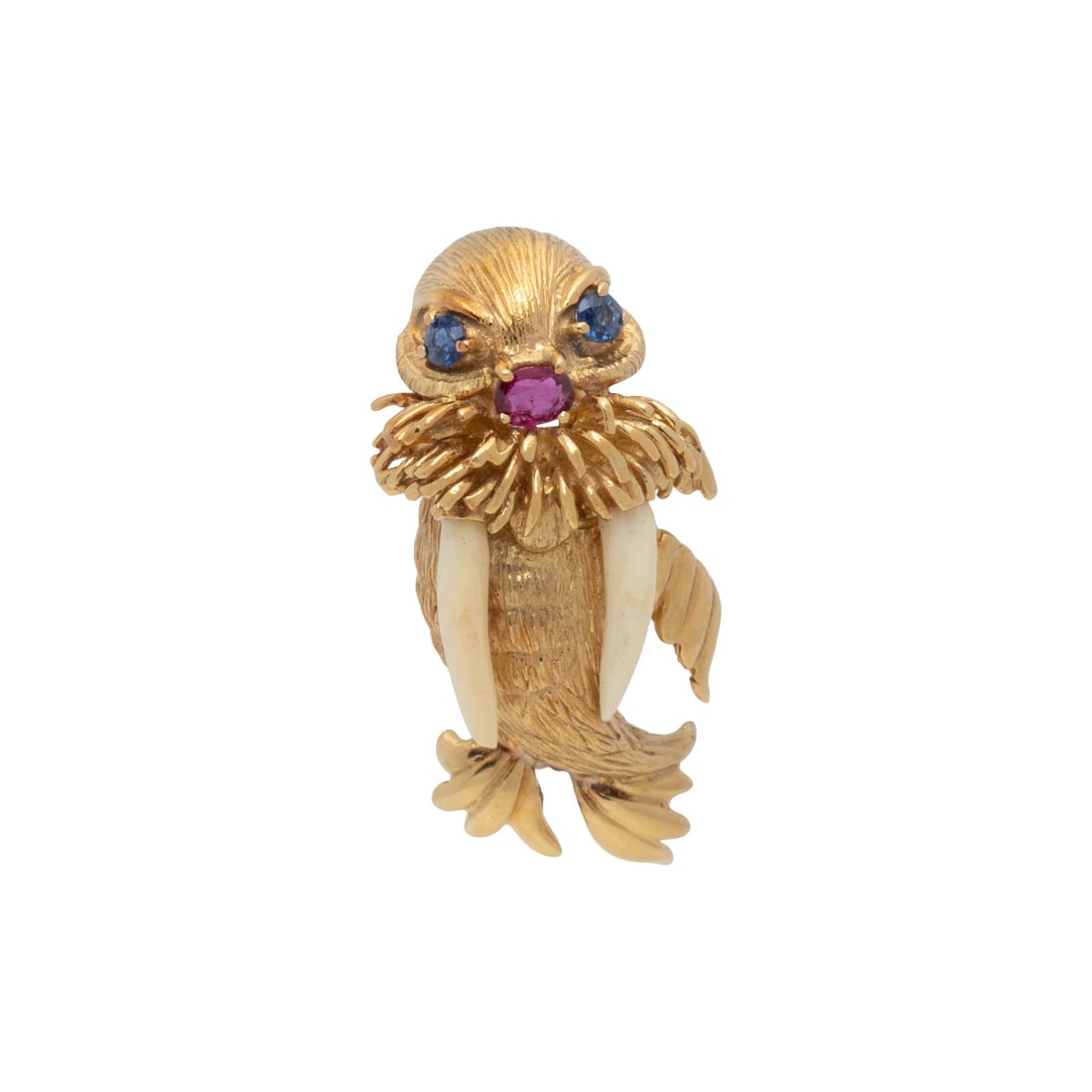 HAMMERMAN BROTHERS, MULTIGEM WALRUS BROOCH