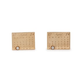 GOLD AND DIAMOND BIRTHDAY CUFFLINKS