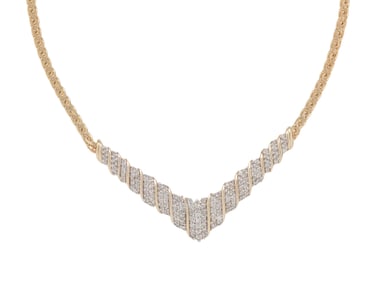 YELLOW GOLD AND DIAMOND NECKLACE