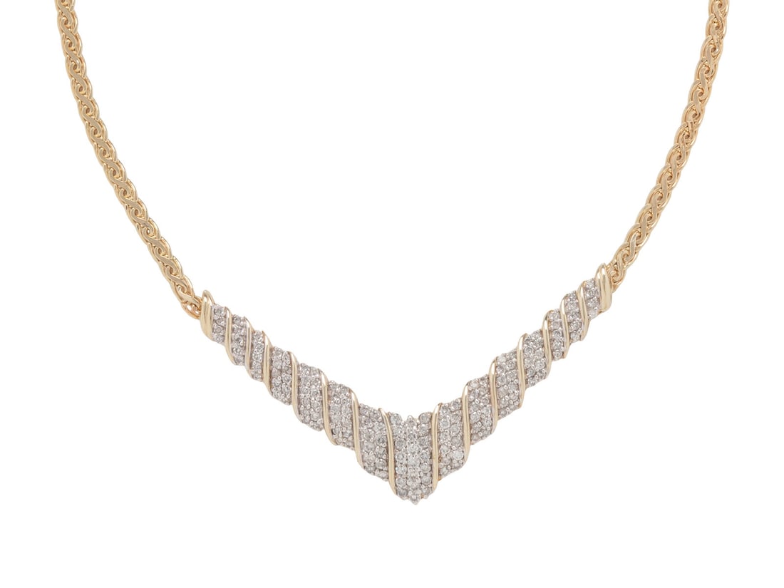YELLOW GOLD AND DIAMOND NECKLACE (1 of 3)