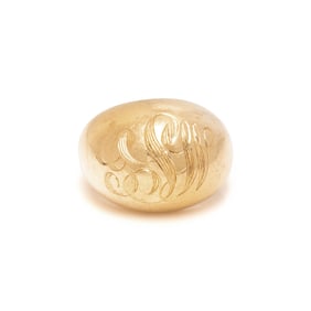 YELLOW GOLD MONOGRAM RING