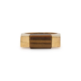 TIFFANY & CO., YELLOW GOLD AND TIGER'S EYE RING