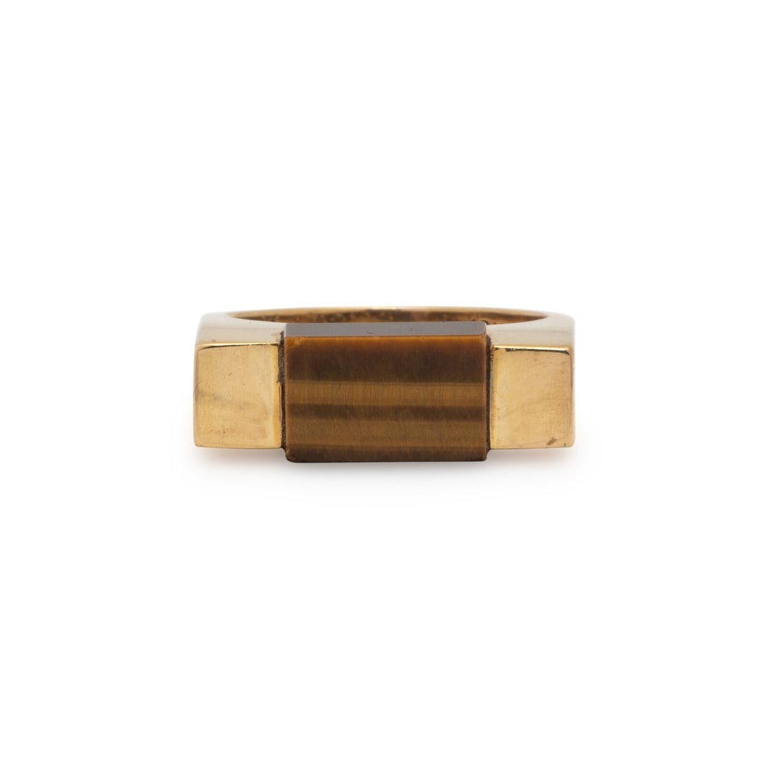 TIFFANY & CO., YELLOW GOLD AND TIGER'S EYE RING (1 of 3)