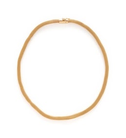 YELLOW GOLD MESH TUBE NECKLACE