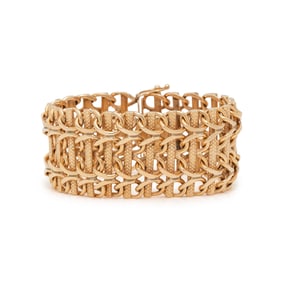 YELLOW GOLD FANCY LINK BRACELET