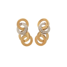 BICOLOR GOLD AND DIAMOND EARRINGS
