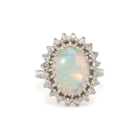 OPAL AND DIAMOND RING
