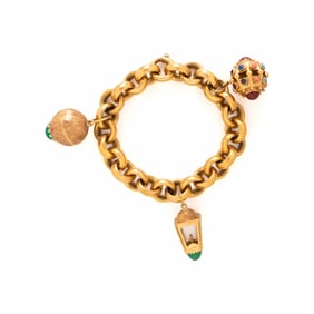 YELLOW GOLD CHARM BRACELET