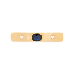 YELLOW GOLD, SAPPHIRE, AND DIAMOND BROOCH