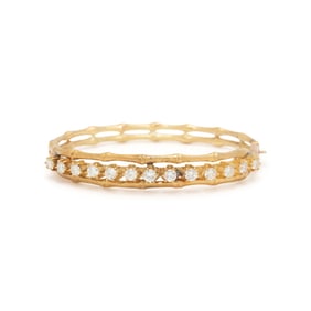 GOLD AND DIAMOND BAMBOO MOTIF BANGLE BRACELET