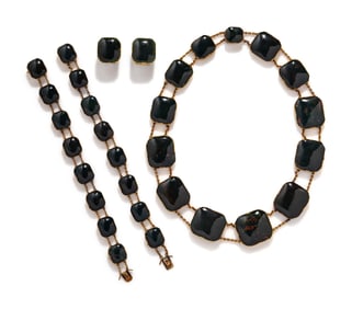 ANTIQUE, BLOODSTONE JEWELRY SUITE