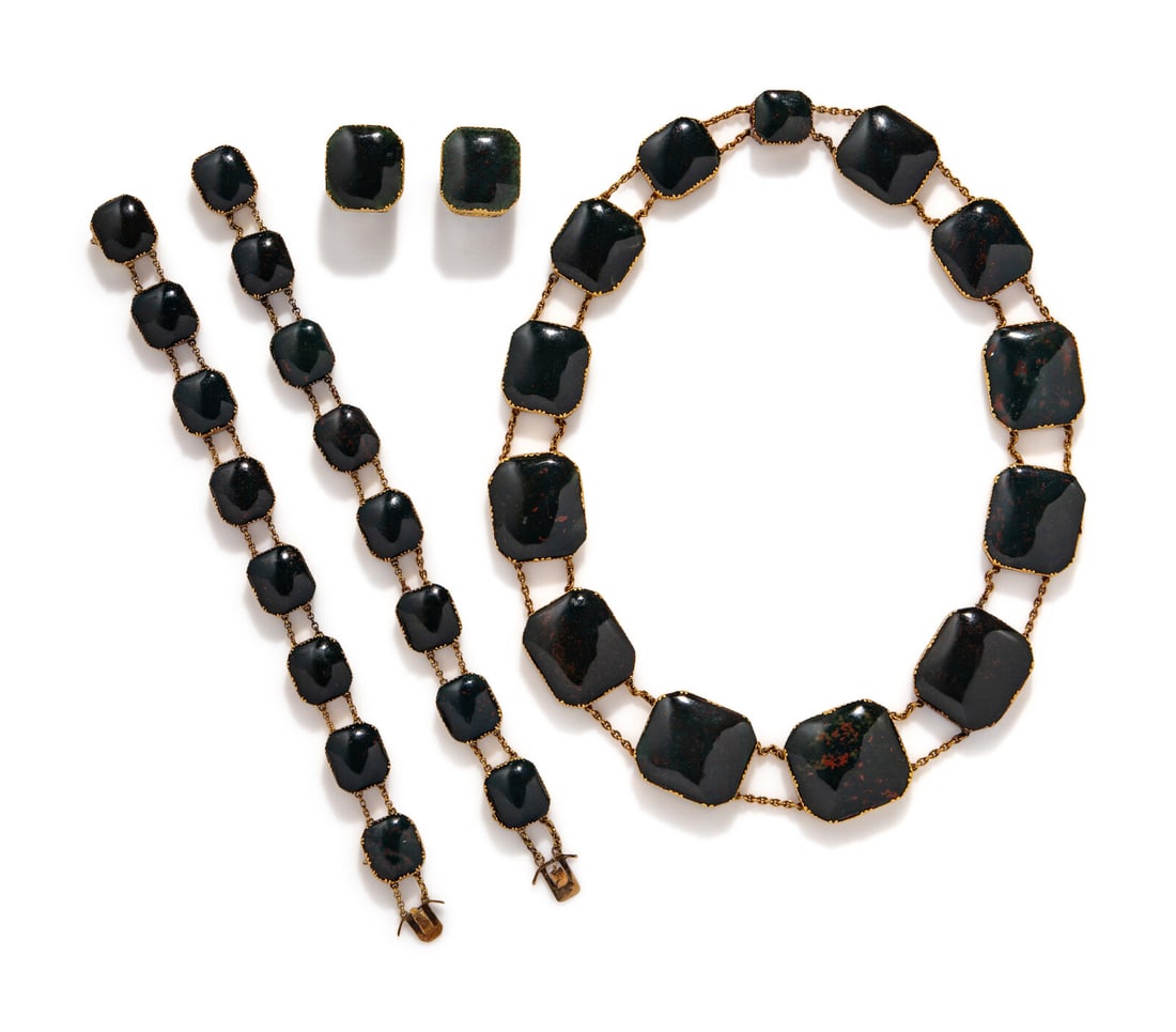 ANTIQUE, BLOODSTONE JEWELRY SUITE (1 of 3)