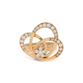 N. TEUFEL, YELLOW GOLD AND DIAMOND KINETIC RING