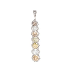 COLORED DIAMOND AND DIAMOND PENDANT