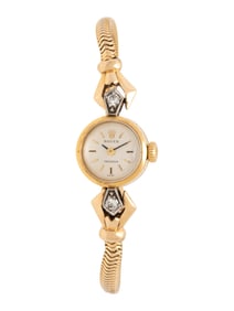 ROLEX, YELLOW GOLD AND DIAMOND WATCH