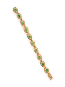 YELLOW GOLD AND JADE BRACELET