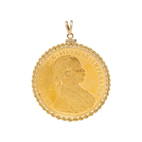 YELLOW GOLD AUSTRIAN COIN PENDANT