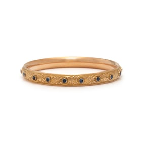 HEDGES, ANTIQUE, SAPPHIRE BANGLE BRACELET