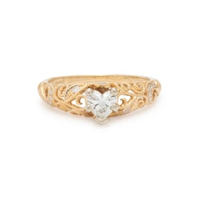 HEART DIAMOND FILIGREE RING
