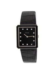 PIAGET, WHITE GOLD, DIAMOND, AND BLACK ONYX 'PROTOCOLE' WATCH