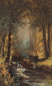 Julie Hart Beers (American, 1835-1913) Woodland Scene, 1884