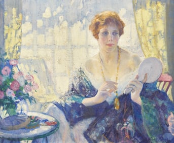 Frank H. Desch (American, 1873-1934) Seated Woman with a Fan