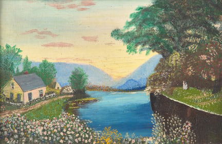 Anna Mary Robertson (Grandma) Moses (American, 1860-1961) Untitled (House and Road), c. 1940