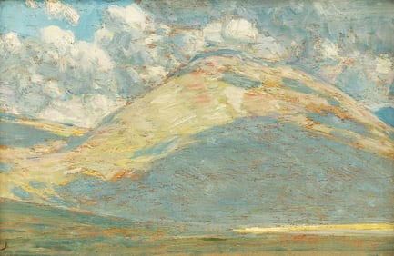 Childe Hassam (American, 1859-1935) Landscape, Eastern Oregon (Clouds and Mountains), 1908