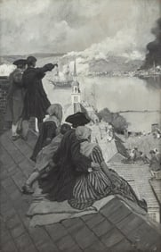Howard Pyle (American, 1853-1911) Viewing the Battle of Bunker's Hill, 1901