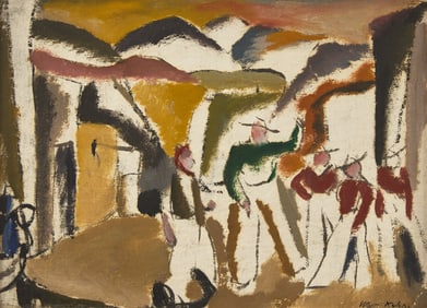 Walt Kuhn  (American, 1877-1949) Western Town Scene, 1917