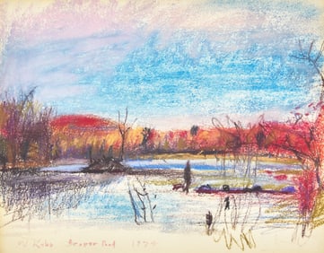 Wolf Kahn (American/German, 1927-2020) Beaver Pond, 1974