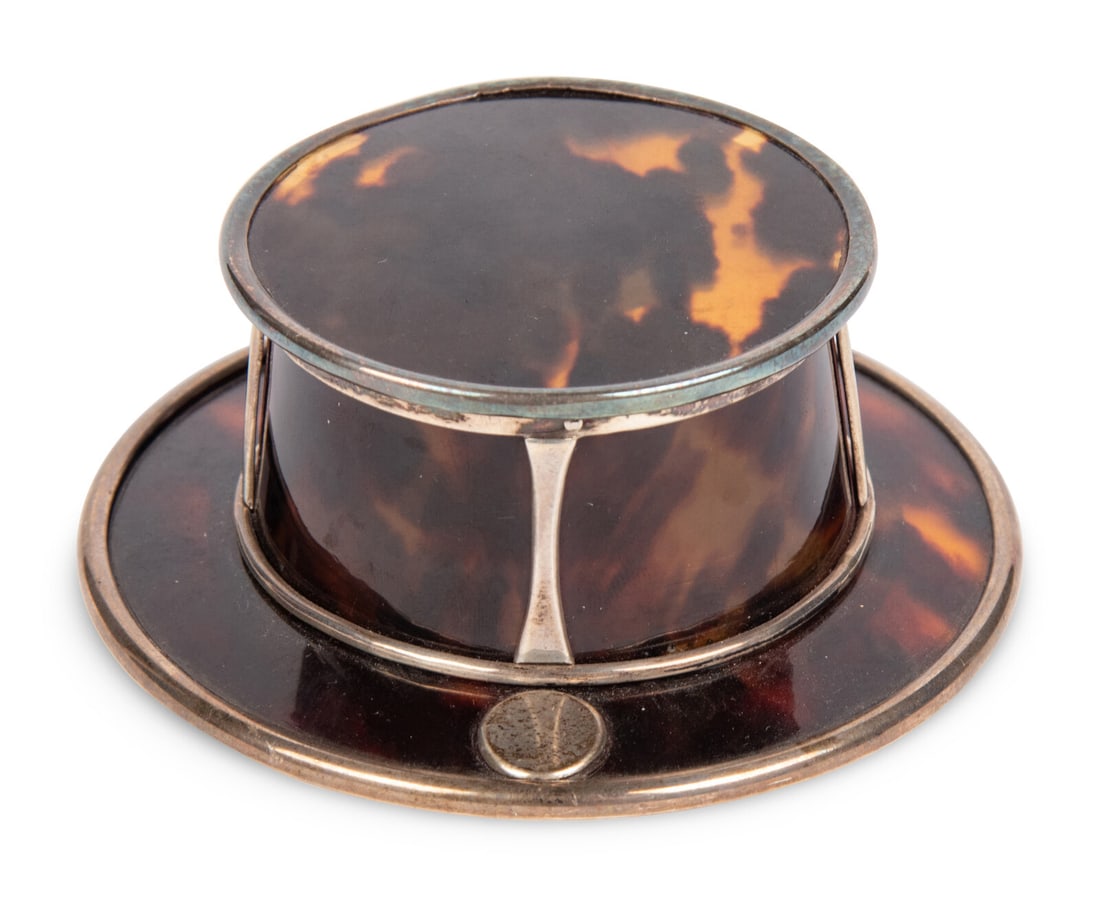 An English Arts and Crafts Silver and Tortoiseshell Inkwell (1 of 8)