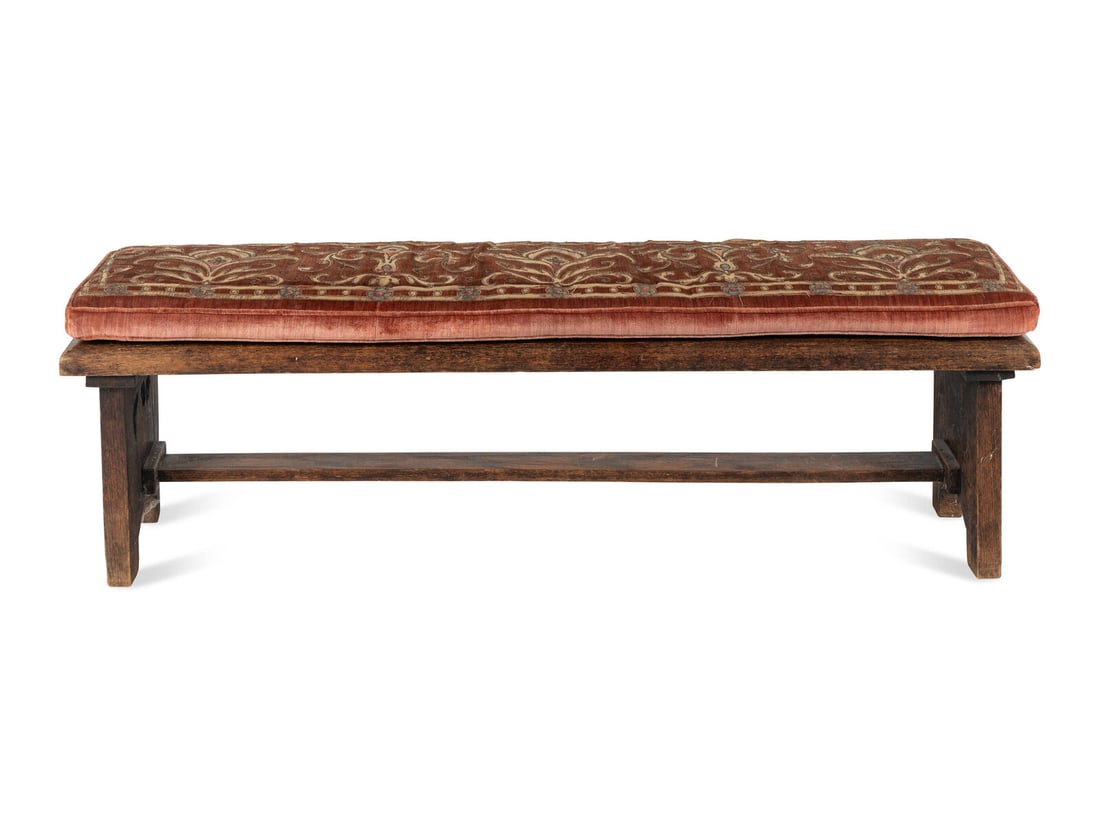 An Arts and Crafts Carved Oak Hall Bench (1 of 8)