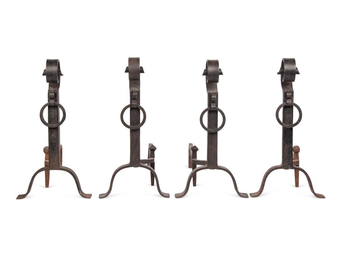 Two Pairs of Arts and Crafts Wrought Iron Andirons (1 of 8)