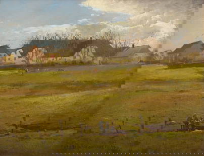 Alexis Jean Fournier (American, 1865-1948) Pastoral Scene, 1898: Alexis Jean Fournier (American, 1865-1948) Pastoral Scene, 1898 oil on board signed Alexis J. Fournier and dated (lower left) 10 x 13 in. This lot is located in Philadelphia. Provenance: Private