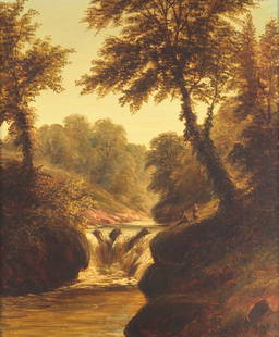 William Rickarby Miller (American, 1818-1893) The Waterfall: William Rickarby Miller (American, 1818-1893) The Waterfall oil on canvas signed W Miller (lower center) 30 1/4 x 25 1/4 in. This lot is located in Philadelphia. Provenance: Private Collection,