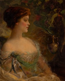 Charles Frederick Naegele (American, 1857-1944) An Auburn Beauty