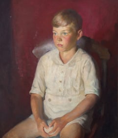 Henry Hensche (American, 1901-1992) The Young Baseball Player (Portrait of Jeff Groves, Seated)