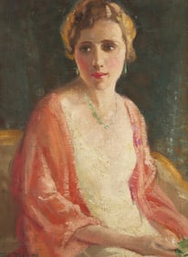 Frank H. Desch (American, 1873-1934) Isabelle (Portrait of a Lady with a Green Necklace)