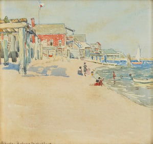 Rhoda Holmes Nicholls (American/British, 1854-1938) A Day on the Beach, Provincetown