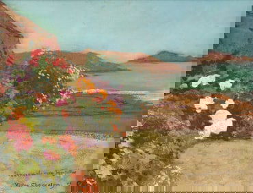 Victor Charreton (French, 1864-1937) Bord de Mer (with another painting verso), 1906
